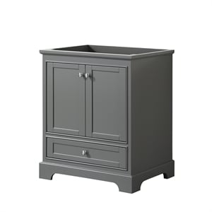 Pemberly Row 30&quot Wood & Metal Single Bathroom Vanity in Dark Gray