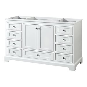 Pemberly Row 60&quot Wood & Metal Single Bathroom Vanity in White