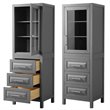 Pemberly Row 3-drawer Wood Linen Tower Cabinet in Gray/Chrome