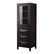 Pemberly Row 3-drawer Wood Linen Tower Cabinet in Espresso/Chrome