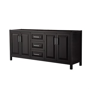 Pemberly Row 80&quot No-Mirror Wood Double Bathroom Vanity in Espresso
