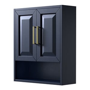 Pemberly Row Transitional Wood Wall-Mounted Storage Cabinet in Blue/Gold