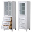 Pemberly Row 3-drawer Wood Linen Tower Cabinet in White/Chrome