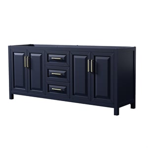 Pemberly Row 80&quot No-Sink Wood Double Bathroom Vanity in Gold/Blue
