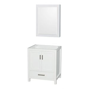 Pemberly Row 29&quot Cabinet Wood Single Bathroom Vanity in White