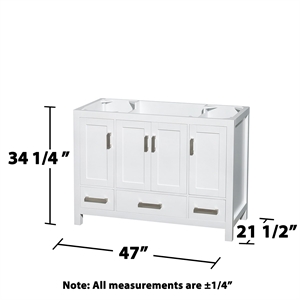 Pemberly Row 47&quot Mirror Wood Single Bathroom Vanity in White