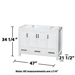 Pemberly Row 47&quot Cabinet Wood Single Bathroom Vanity in White
