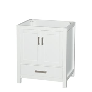 Pemberly Row 29&quot Wood Single Bathroom Vanity in White/Chrome