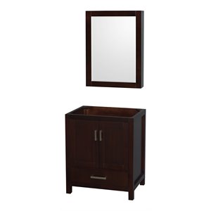 Pemberly Row 29&quot Cabinet Wood Single Bathroom Vanity in Espresso