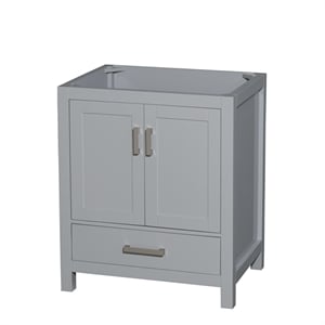Pemberly Row Transitional 29&quot Wood Single Bathroom Vanity in Gray/Chrome