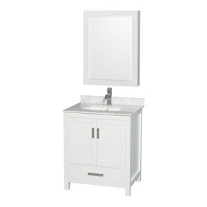 Pemberly Row 30&quot Cabinet Wood Single Bathroom Vanity in White