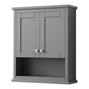 Pemberly Row 25&quot Wall-Mounted Wood Bathroom Storage Cabinet in Gray