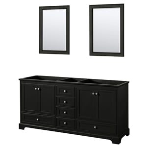 Pemberly Row 72&quot Metal Double Bathroom Vanity in Espresso/Chrome