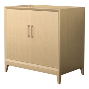 Pemberly Row 36&quot White Oak Single Vanity & No Top & No Sink & Nickel Trim
