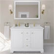 Pemberly Row Light Vein Wood Double Bathroom Vanity in White/Gold