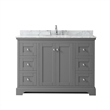 Pemberly Row Oval-Sink Wood Single Bathroom Vanity in Gray/Chrome