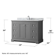 Pemberly Row Oval-Sink Wood Single Bathroom Vanity in Gray/Chrome
