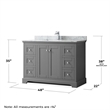 Pemberly Row Square-Sink Wood Single Bathroom Vanity in Gray/Chrome