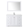 Pemberly Row Birch Wood Wood Single Bathroom Vanity in White/Chrome
