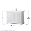 Pemberly Row Birch Wood Wood Single Bathroom Vanity in White/Chrome