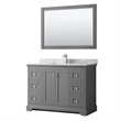 Pemberly Row Square Sink Wood Single Bathroom Vanity in Gray/Chrome
