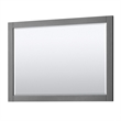 Pemberly Row Wood Single Bathroom Vanity with Mirror in Gray/Chrome