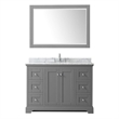 Pemberly Row Oval Sink Wood Single Bathroom Vanity in Gray/Chrome