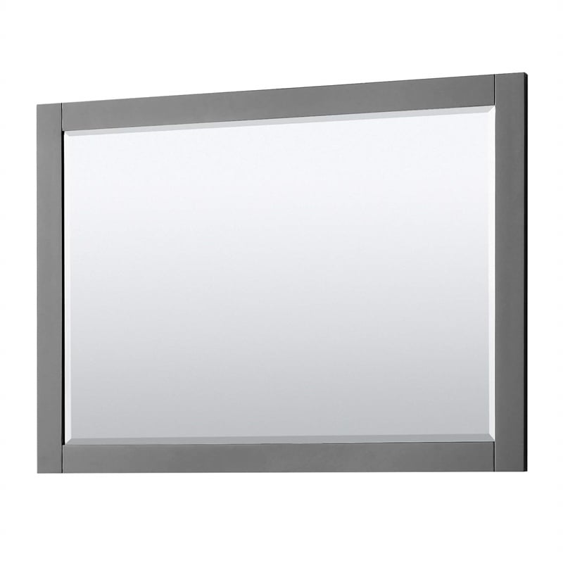 Pemberly Row Oval Sink Wood Single Bathroom Vanity in Gray/Chrome