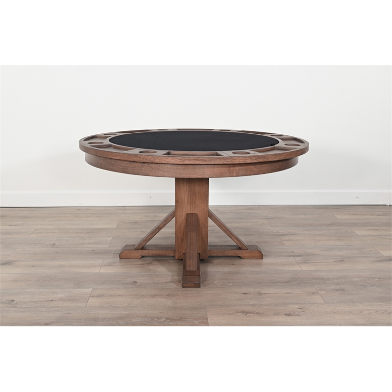 Pemberly Row Reversible Dining and Poker Game Table Set with Chairs