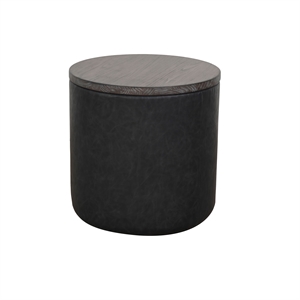 Pemberly Row Round Upholstered Storage Ottoman with Removable Wood Lid