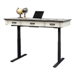 Pemberly Row White Writing Desk with Drop-Front Keyboard Drawer & Power Center