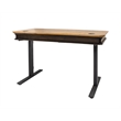 Pemberly Row Executive Electric Sit-Stand Desk w/ Solid Wood Plank Top in Brown