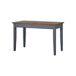 Pemberly Row Farmhouse Wood Writing Desk with Power Center in Dusty Blue