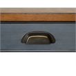 Pemberly Row Farmhouse Wood Writing Desk with Power Center in Dusty Blue