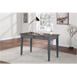 Pemberly Row Farmhouse Wood Writing Desk with Power Center in Dusty Blue
