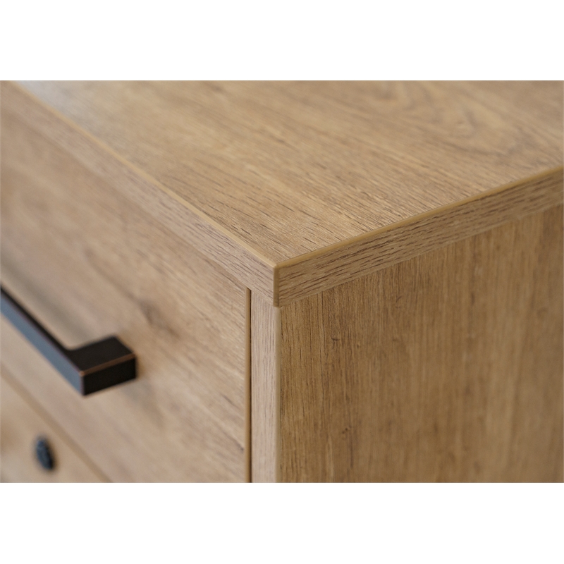 Pemberly Row 2-Drawer File Cabinet with Lock - Fully Assembled in Light Brown