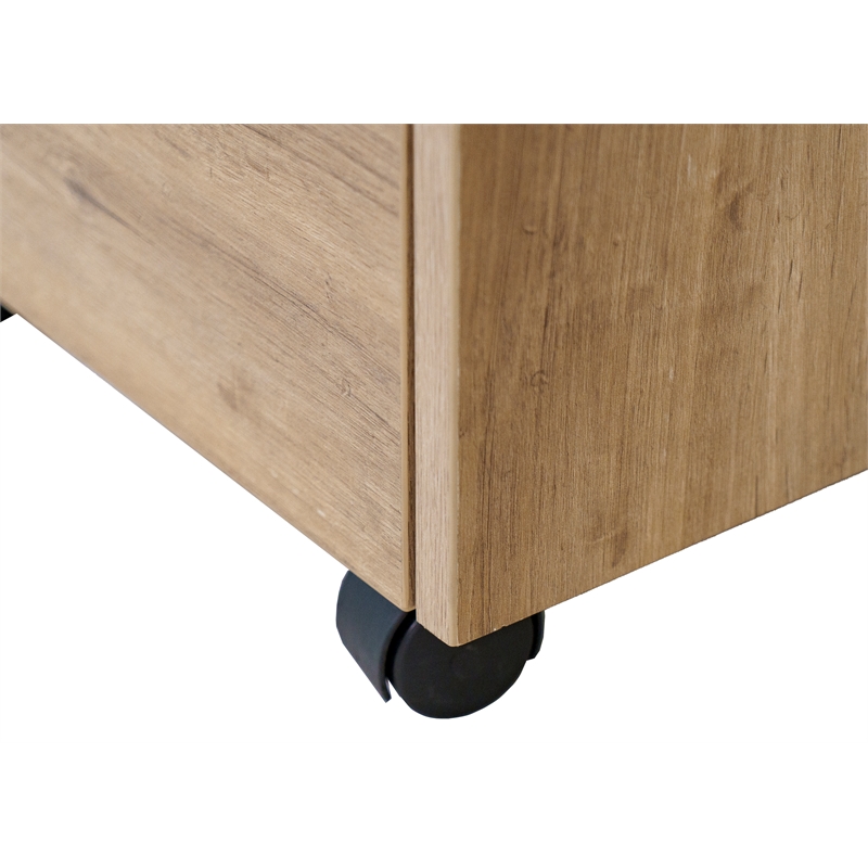 Pemberly Row 2-Drawer File Cabinet with Lock - Fully Assembled in Light Brown