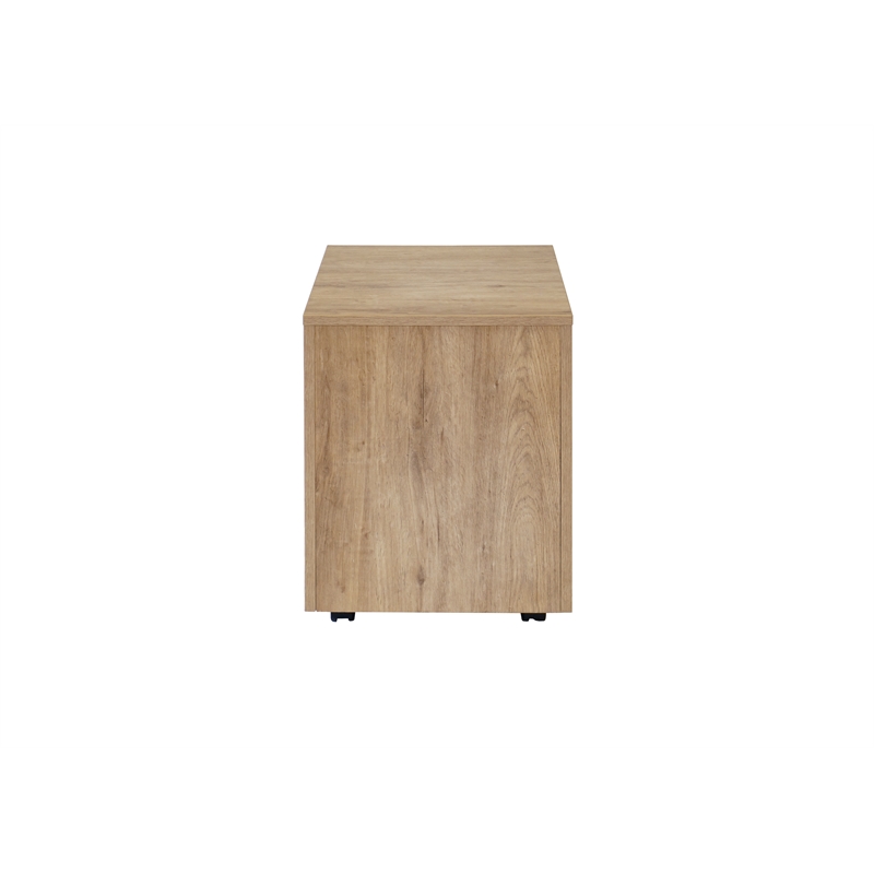 Pemberly Row 2-Drawer File Cabinet with Lock - Fully Assembled in Light Brown
