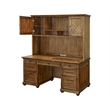 Pemberly Row Hutch with Herringbone Doors & Adjustable Shelves in Natural Brown