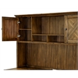 Pemberly Row Hutch with Herringbone Doors & Adjustable Shelves in Natural Brown