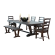 Pemberly Row Folding Leaf Extension Dining Set with 4 Chairs and Bench