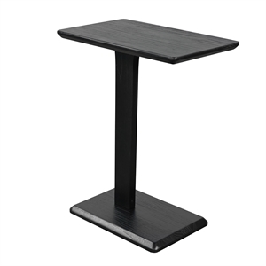 Pemberly Row C-Base Accent Table for Drinks and Laptops in Black