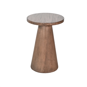 Pemberly Row Contemporary Solid Wood Cone Pedestal Side Table - 19&quot Tall