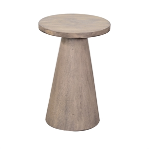 Pemberly Row Contemporary Solid Wood Cone Pedestal Side Table - 19&quot Tall