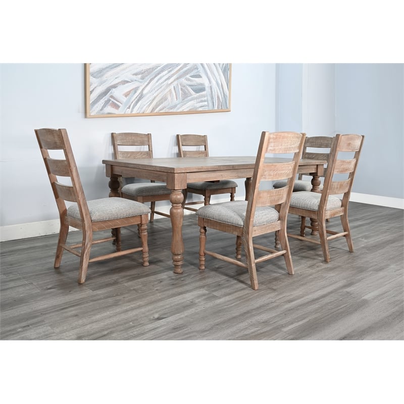 Pemberly Row 7-Piece Rectangular Extension Dining Set with Turned Legs