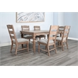 Pemberly Row 7-Piece Rectangular Extension Dining Set with Turned Legs