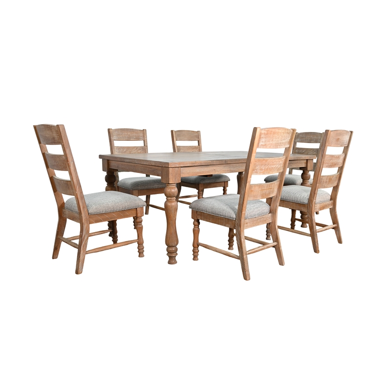 Pemberly Row 7-Piece Rectangular Extension Dining Set with Turned Legs
