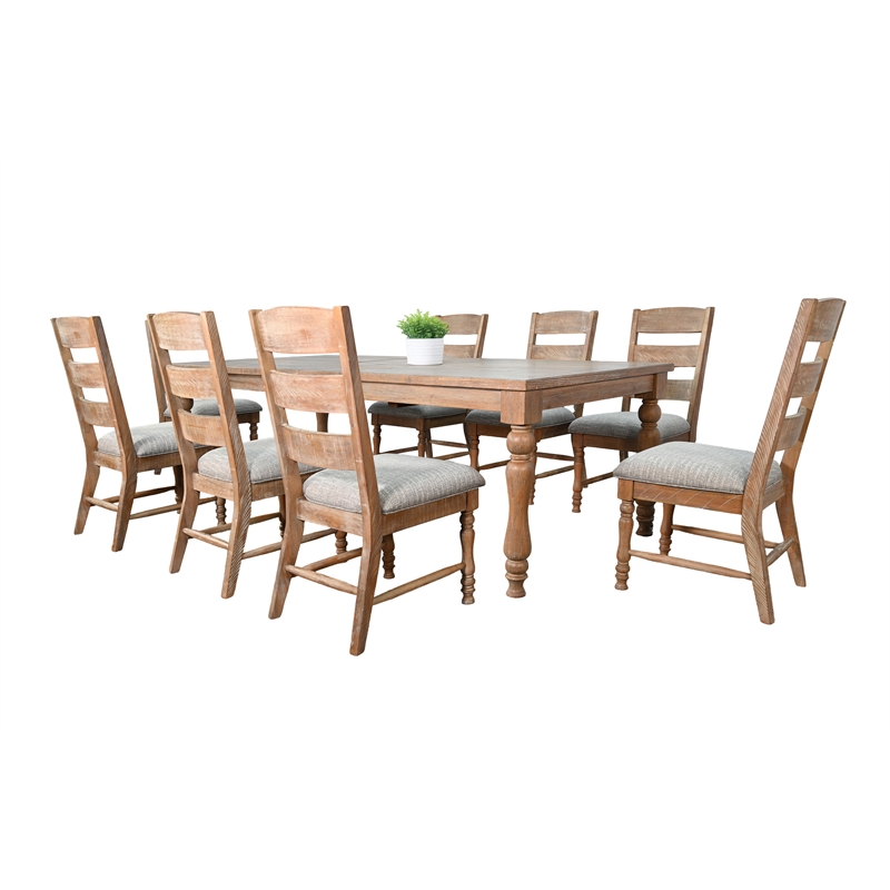 Pemberly Row 9-Piece Rectangular Extension Dining Set with Turned Legs