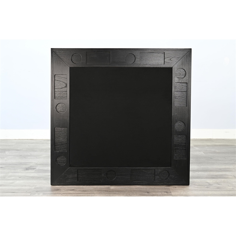 Pemberly Row Black Square Reversible Poker and Dining Table with Storage