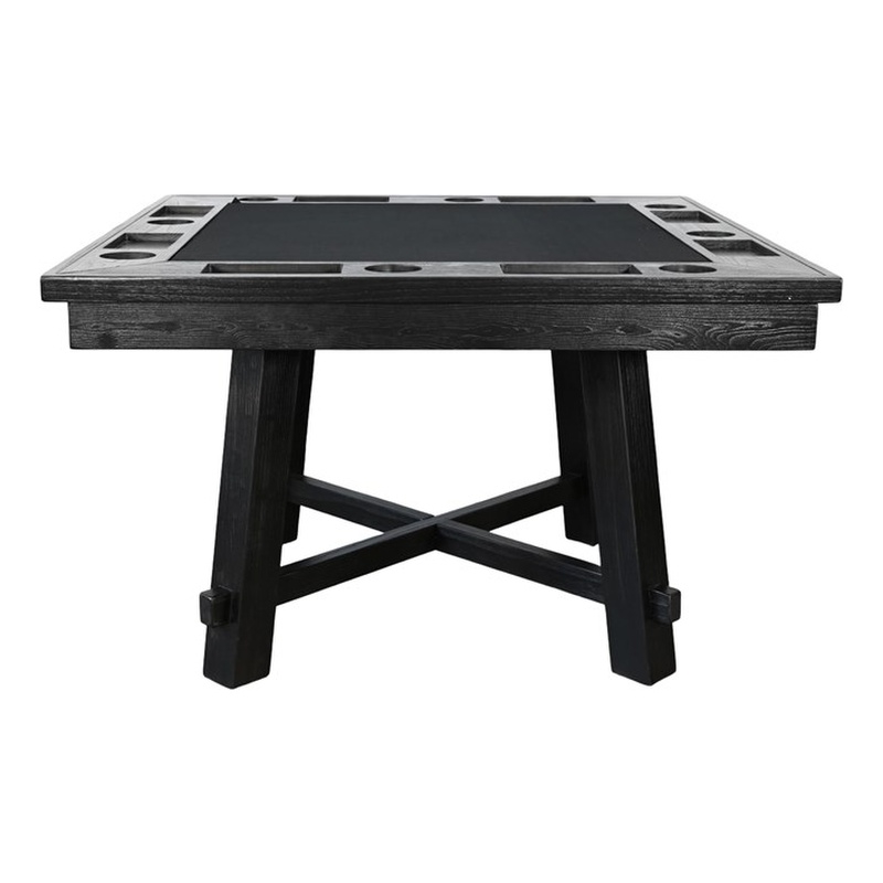 Pemberly Row Black Square Reversible Poker and Dining Table with Storage